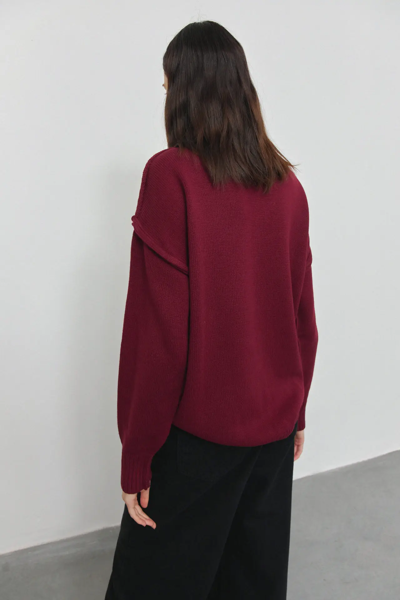 Winter Knit Turtleneck Pullover Female Clothes Loose Casual Ribbed Patchwork Long Sleeve Oversized Sweater Women Knitwear