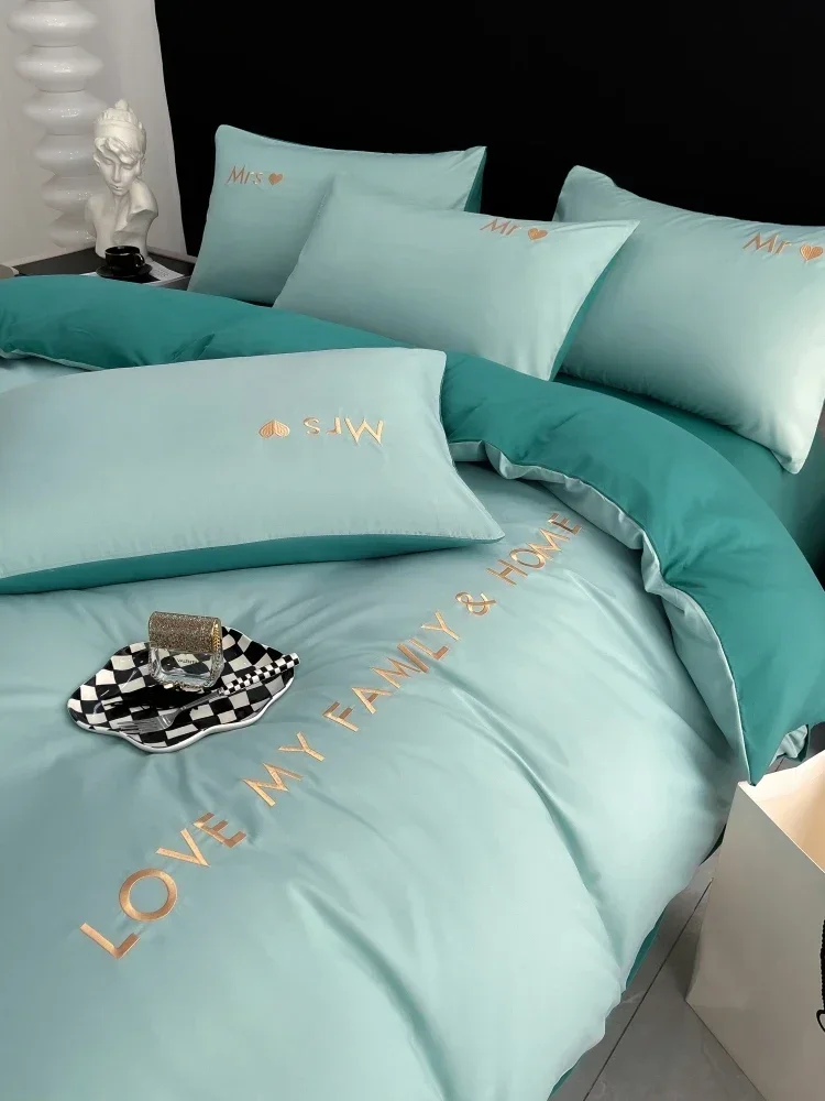 Luxury Egyptian Bedding Parure De Lit Olympic Queen - Coton égyptien 1500 Fils, Rayures Taupe