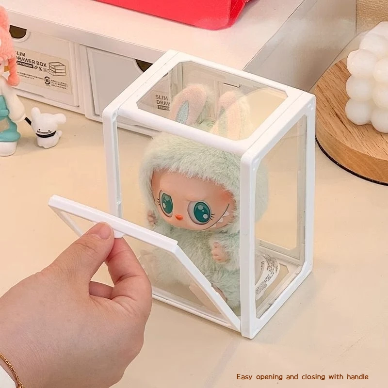 Labubu Display Box Transparent Glass Labubu Doll Storage Blind Box 8-14cm Decorations for Labubu Doll Box Dustproof And Moisture 3