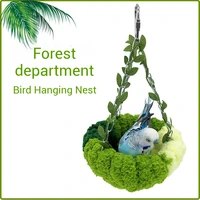 New Bird Nest Warm Hammock Green Forest Series Bird Nest Pet Animal Fun Toy Swing Plush Doll Room Decoration Storage Cute Gift 1
