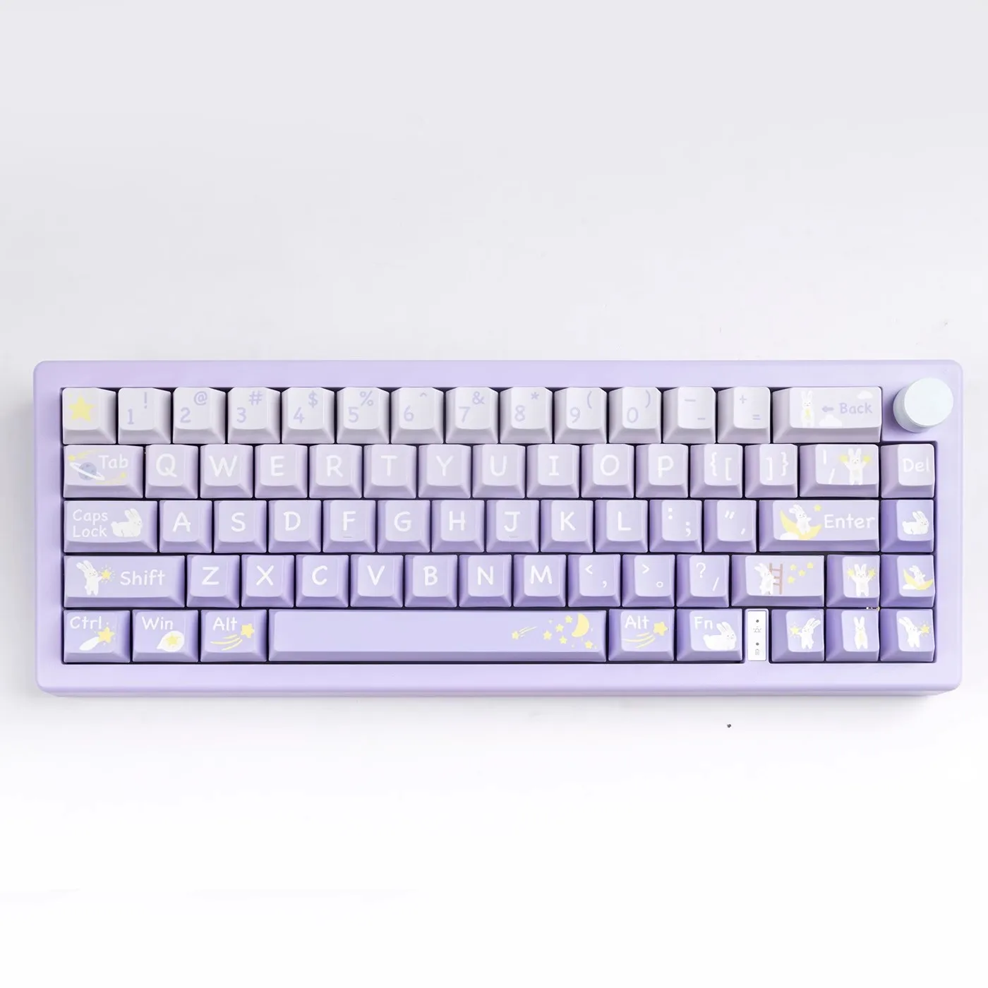 Pbt Dye Sublimation Key Caps para Niz Vgn 138 Chaves Grupo Estrela Picking Coelho Keycaps Gradiente Roxo 61 64 68 Perfil Cherry
