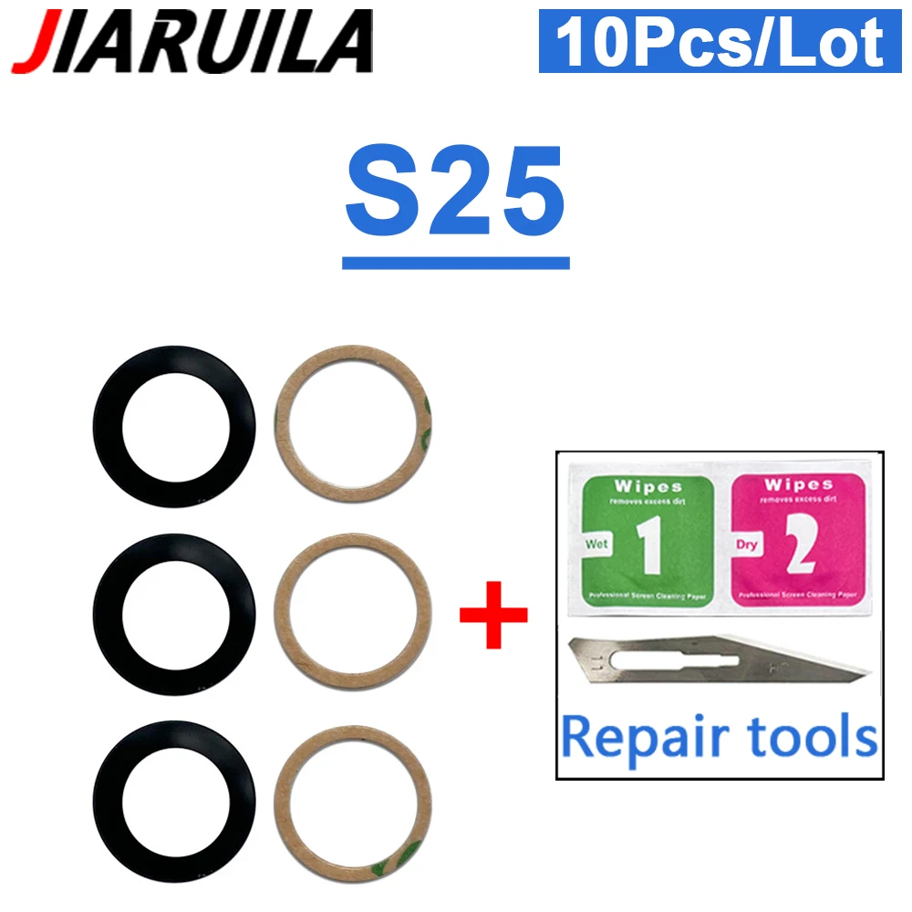 10-Pack Rear Camera Glass Lens with Adhesive Stickers