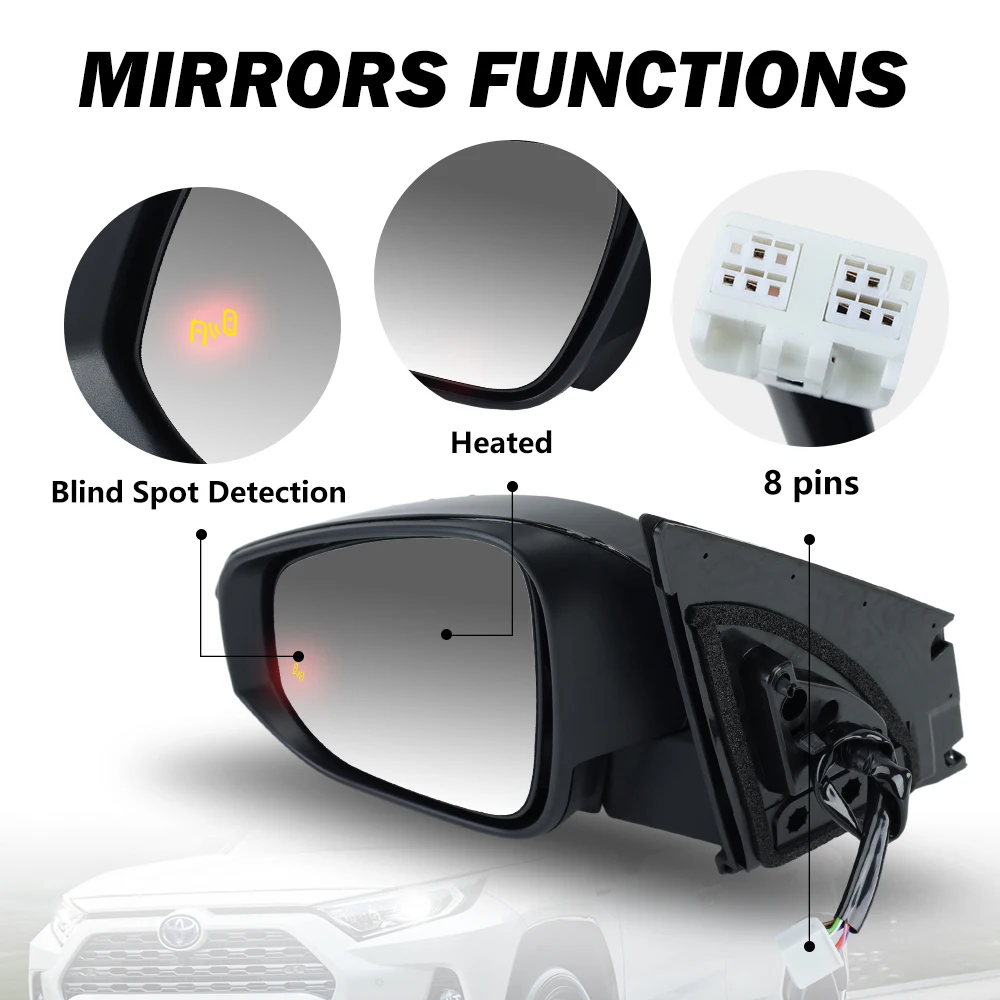 サイドリアビューミラーカバー シェルホルダー ドアミラーキャップハウジング To-yota RAV4 2013 2014 2015 2016 2017  2018 2019用 スーパ | サイドリアビューミラーカバーシェルホルダードアミラーキャップハウジングTo-yota RAV4 2013 2014  2015 2016 2017 2018 2019用 ... サイドミラー と互換性のあるRav4 2014-2019用 サイドウィングミラーカバー2個