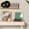 Vinyl Record Storage, Vinyl Record Album Holder, Box Case Crate, Desktop Acrylic & Wooden LP Record Crate, Holds to 40+ Records 5