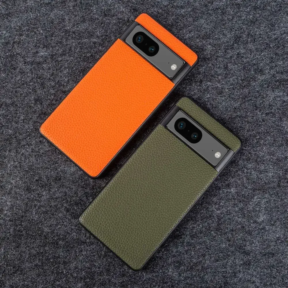 Luxury Cowhide Leather Phone Case with Full Protection - Shockproof Back Cover