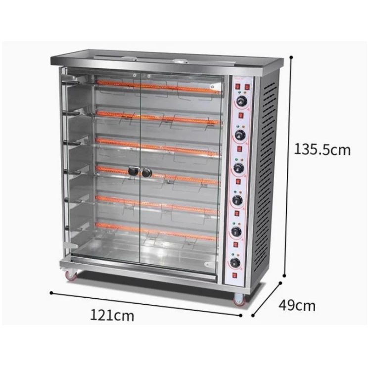 China Manufacturer Stainless Steel 3-Layer Electric/Gas 15 Chicken Rotisserie for Sale 6