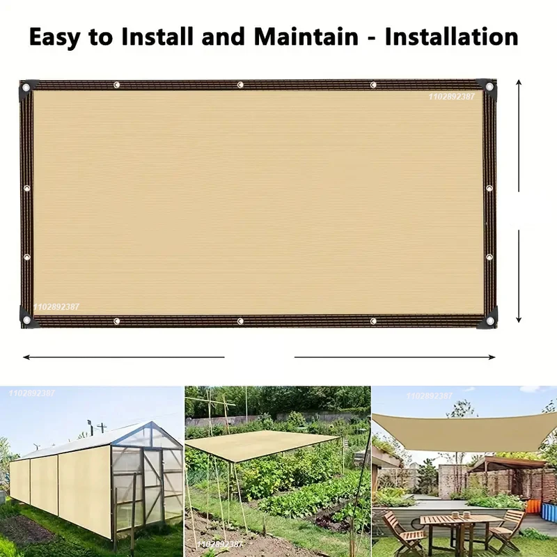 Sun Shade Sail Sunshade Net 85% Shading HDPE Beige Sunshade Net for Garden Plant Shed UV Protection