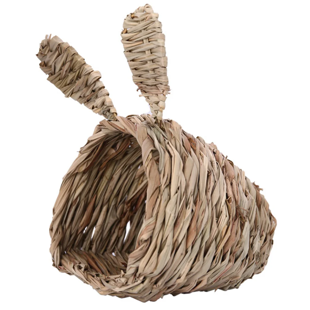 

Pet Grass Nest Toy Chinchilla Sleeping Woven Manual Rabbit Habitat Hibiscus Guinea Pig Supply