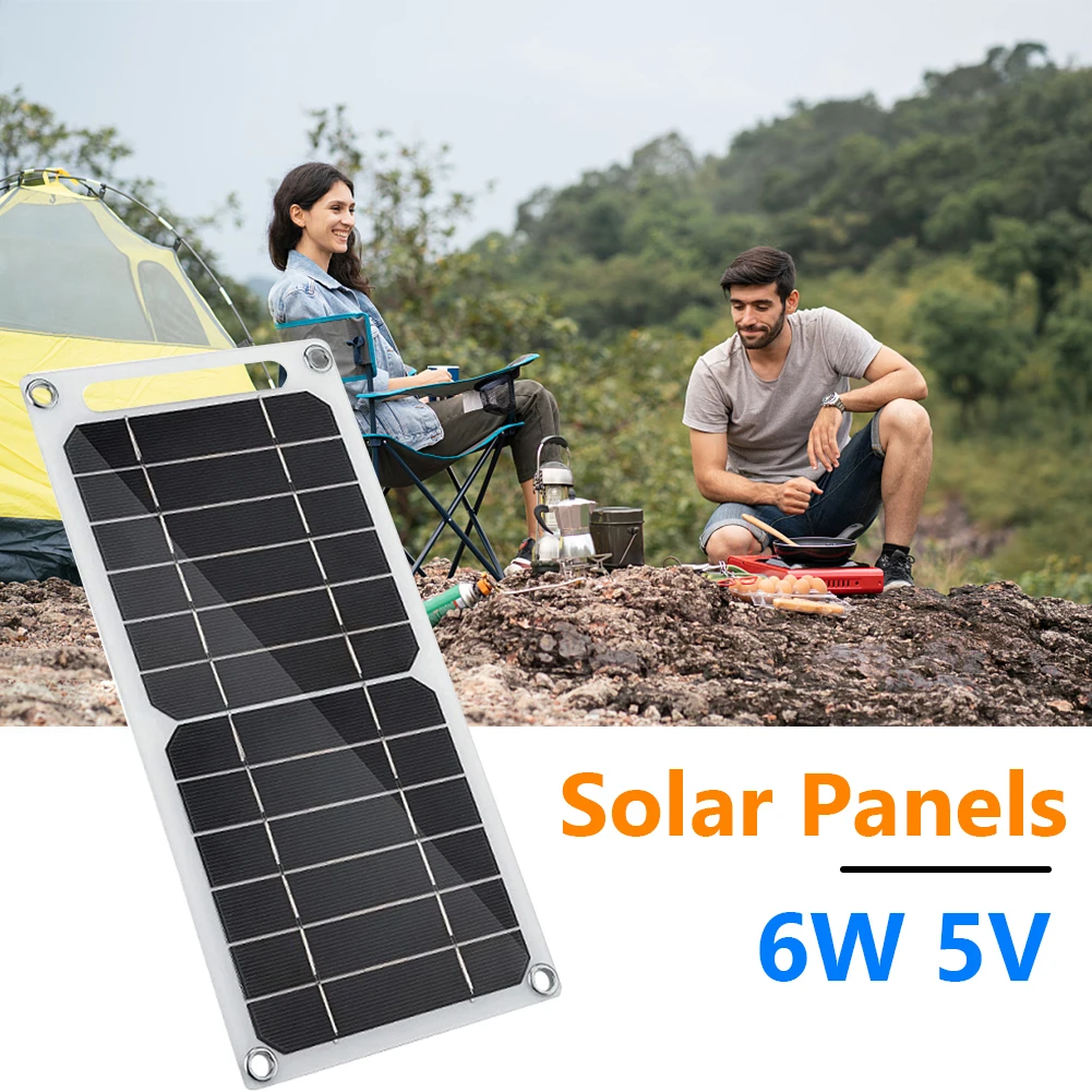 USB Solar Panel Outdoor 6W 5V Portable Solar Charger Panel Climbing Charger Travel DIY Generator