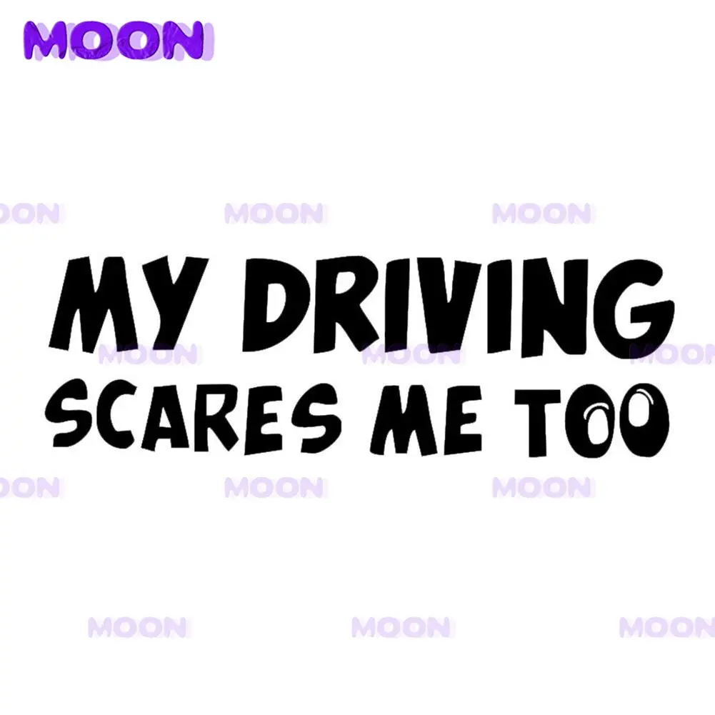 

Funny Cartoon Words Car Stickers-My Driving Scares Me Too Warning Auto Reflective Decals Car-Styling Body Decoration Accessories