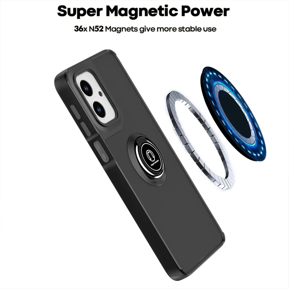 Enhanced Armor Case with Ring Magnetic Holder Cover