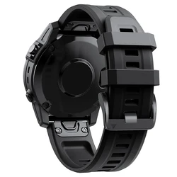 Premium Silicone Watchband with QuickFit Strap Closure - 22mm/26mm Adjustable Bracelet for 22mmEpix Pro 2(47mm) (Black)