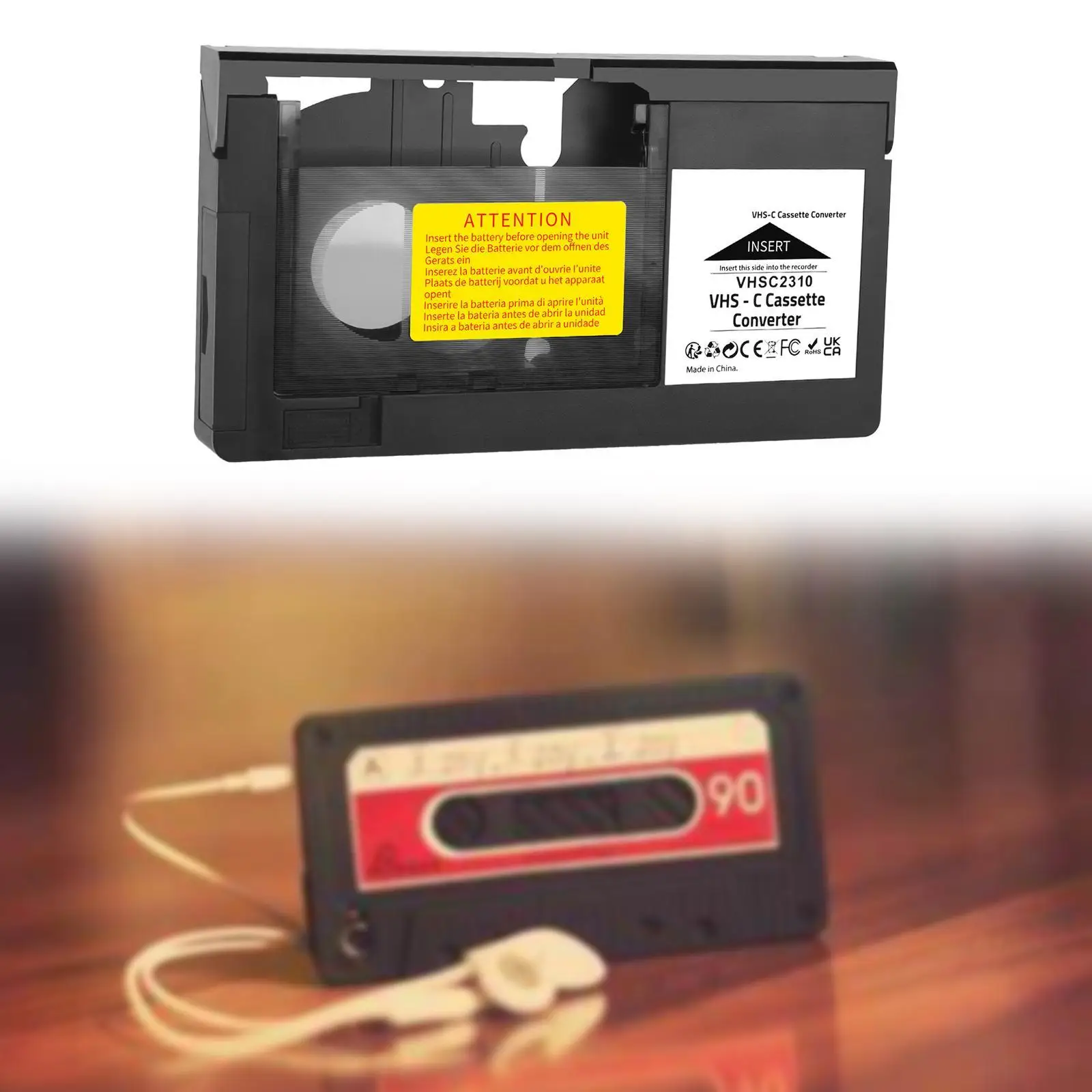 VHS C Cassette Adapter 12mm Svhs Svhs-c to VHS Tapes to Digital Converting for Camcorders Not Suitable for Minidv/Hi8