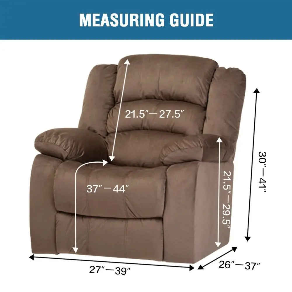 Stretchy Recliner Chair Covers Velvet Stay in Place Couch Slipcovers Non Slip Form Fitter Sofa Protector Home Theater Seating