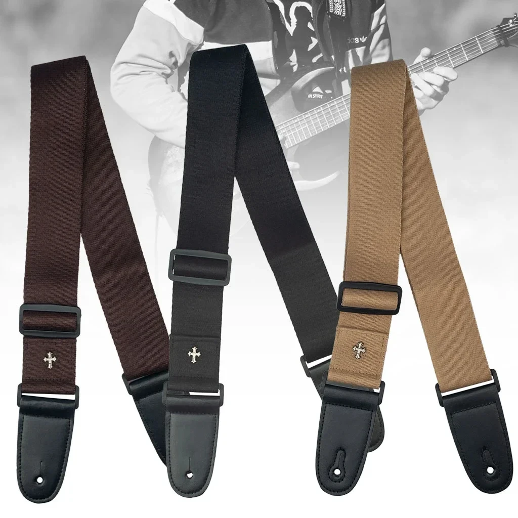 Elektrische Gitarre Strap Akustische Folk Guitarra Gürtel Straps Vintage Kreuz Persönlichkeit Gitarre Straps Pick Tasche Gitarre Zubehör – Detail 9