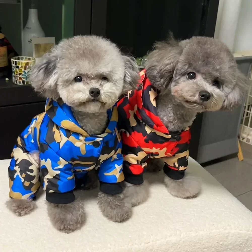 Winter Warm Pet Dog Clothes Waterproof Thick Puppy Jacket Windproof Small Dog Clothing French Bulldog Cotton Coat for Chihuahua Pet Costumes Dog Jacket