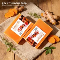 2 Savons Solides au Curcuma 100% Naturels et Biologiques, Faits Main, Éclaircissants et Anti-Acné pour le Visage et le Corps 2