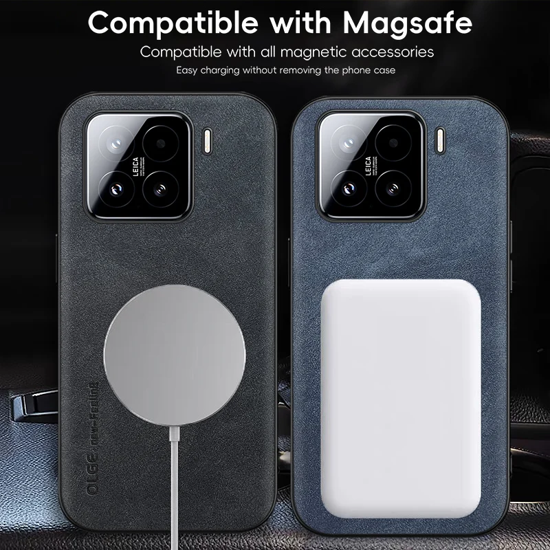 Magnetic Retro Leather Soft Case For Xiaomi 15 Pro Xiaomi15 Pro 5G Wireless Charging Phone Case Cover 3