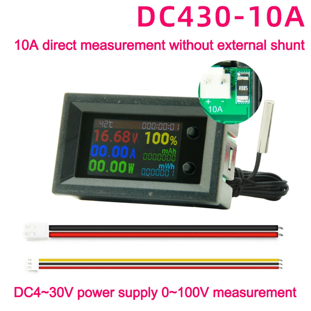 

Многофункциональный тестер емкости аккумулятора, постоянный ток 0-200 в, 10 А, а, а, измеритель напряжения и мощности, цифровой вольтметр, амперметр с ЖК-дисплеем