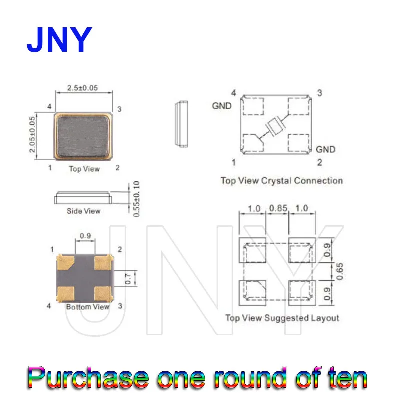 10PCS SMD SMD-4P 16.384MHz 9PF passive crystal heat high -precision ceramic surface installation oscillator original