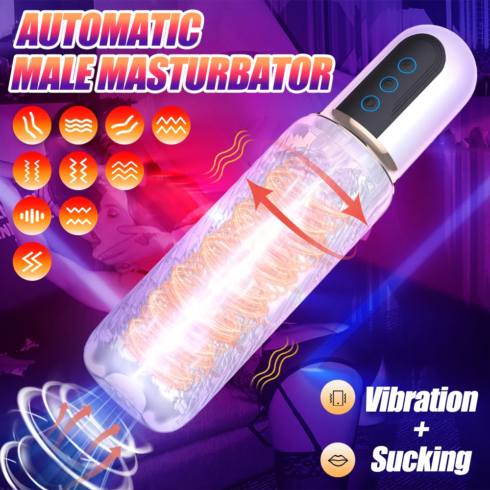 Automatic Sucking Vibrating Exerciser Men's Masturbation Trainer Delay Ejaculation Prostate Massager Sexmachine Adult Sex Toy
