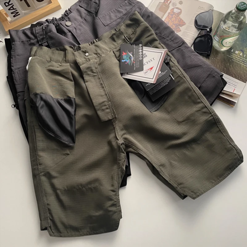 

Летние мужские рабочие шорты, 5/4 брюки, с несколькими карманами, прямые спортивные пляжные брюки для улицы, 5/4 брюки