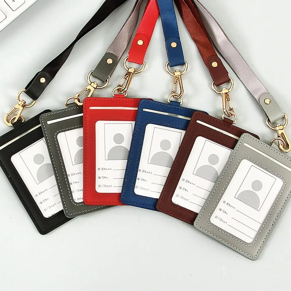 

Fashion Work Card Holder Durable Credit Card Collar Name Card Holders ID Badge With Neck Strap Lanyard Holder Men