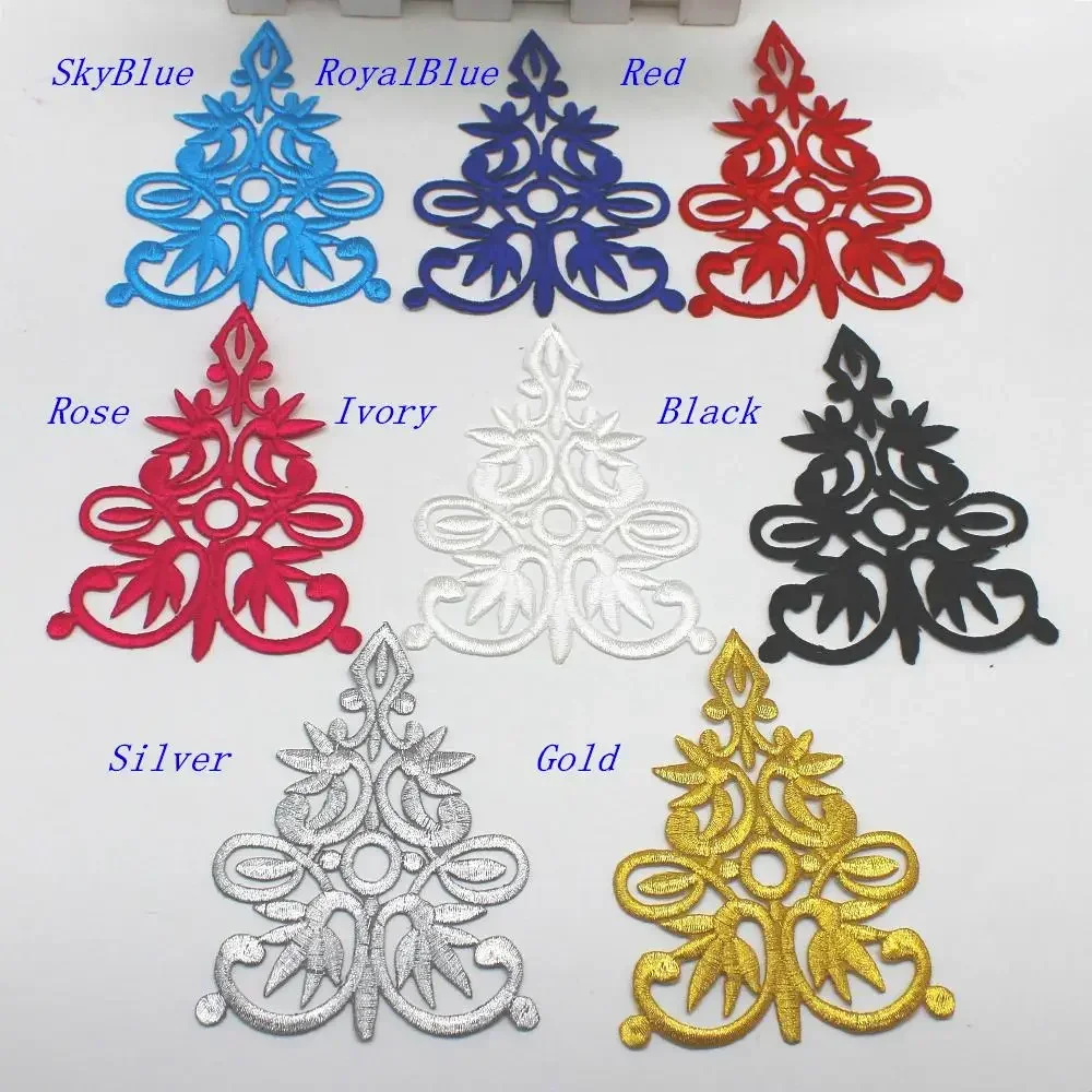 Iron On Appliques 3D Flower Patches Party Decoration Gold Embroidery Vintage Metallic for Cosplay Costumes DIY