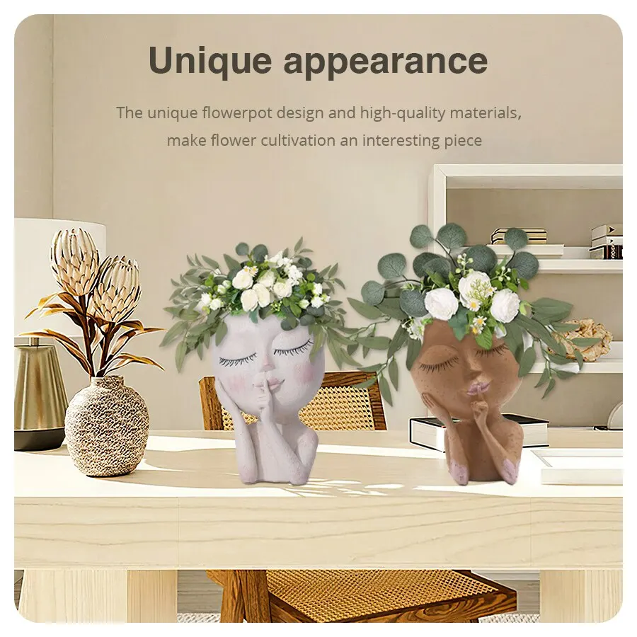 Face Planters Pot for Indoor Outdoor Plants with Drainage Hole flower pot plant pot