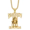 Hip Hop Crystal Stereoscopic Prisoner Silver Stainless Steel Pendant Jewelry Making Necklace DEATH ROW RECORDS 3