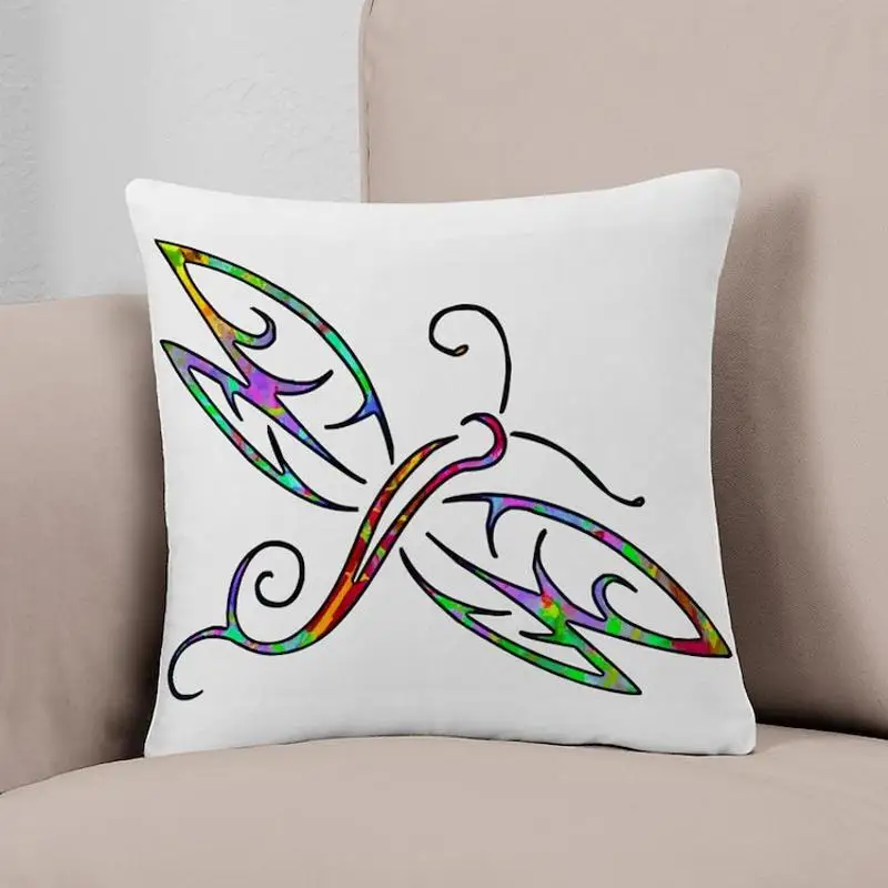 

Colorful Dragonfly Everyday Pillow Printed Case Fashion Car Hotel Bed Decor Cushion Not Included