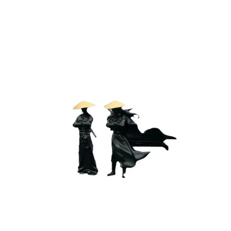 중국어 잉크 그림 외로운 그림자 검객 골동품 스타일 자동차 창 센터 콘솔 장식 인테리어 장식 액세서리