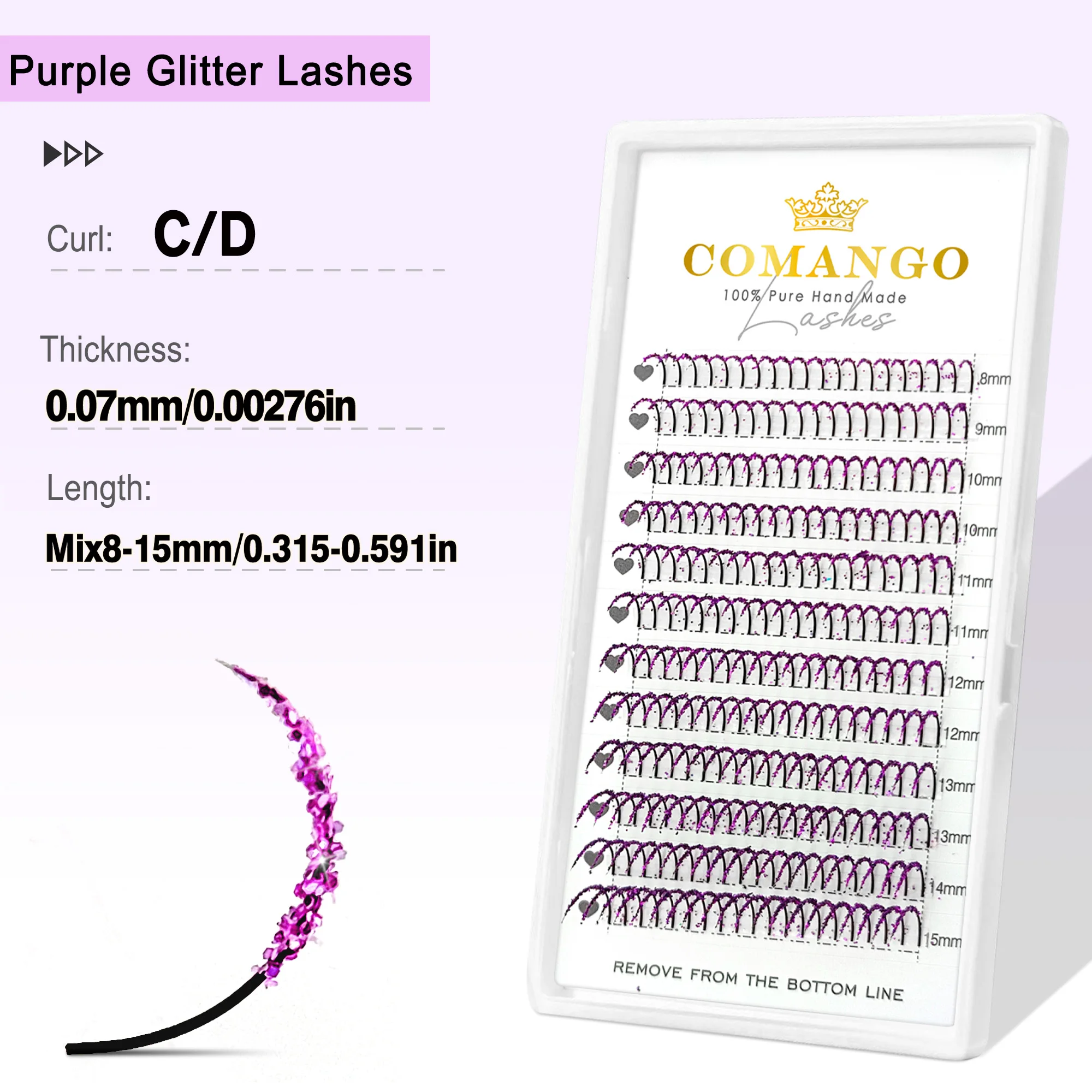 CoMango رموش ملونة بريق مختلط لامعة مهرجان ملونة ر...