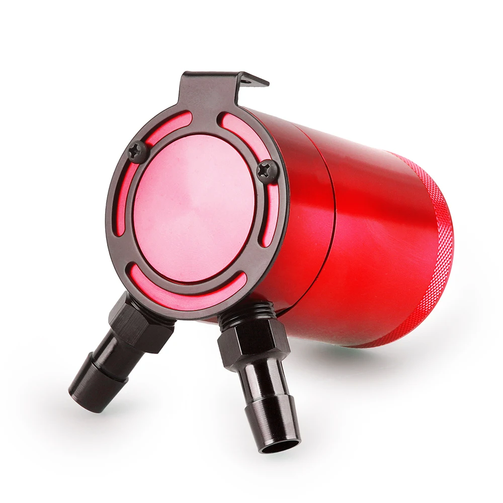oil catch can Universal 300ml Oil Catch Can Compact Baffled 2-Port Aluminum Reservoir Oil Catch Tank Fuel Tank Two Hole Breathable Kettle