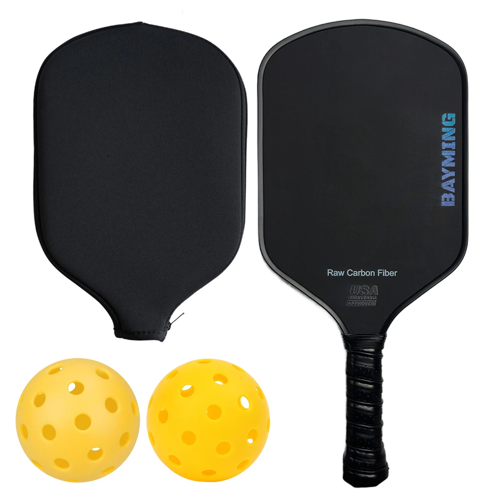BAYMING Toray T700 Raw Carbon Fiber Pickleball Paddle Textured Surface High Grit Spin USAPA Compliant Pickleball Racket pickleball paddles set