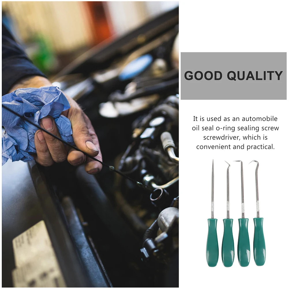 4Pcs 135mm Car Auto Vehicle Oil Seal Screwdrivers Set O-Ring Seal Gasket Puller Remover Pick Hooks Repair Tools for Car