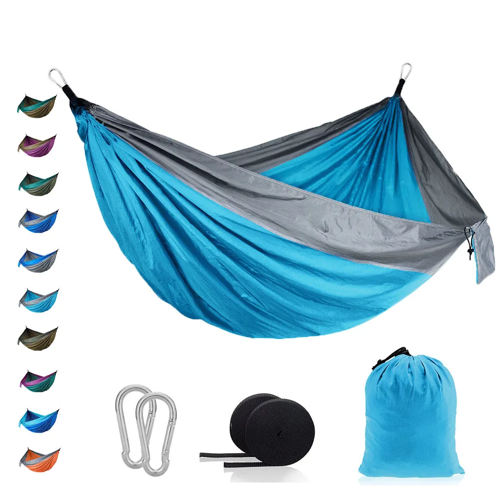 220x90cm Single Camping Hammock Lightweight Parachute Hammock With 2