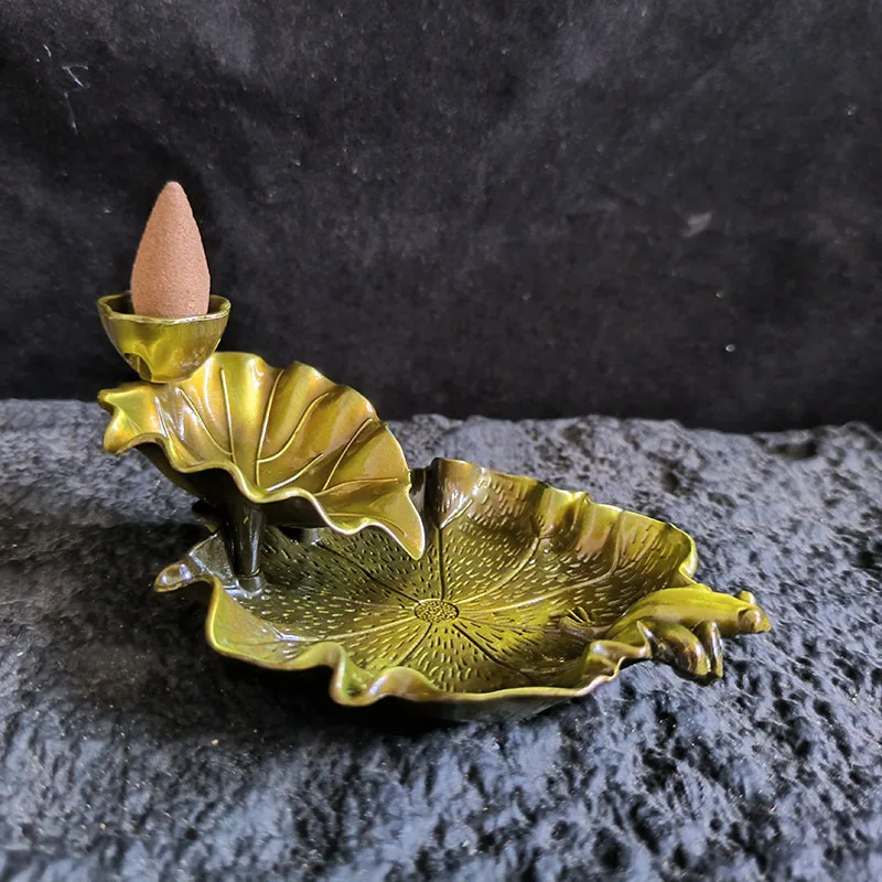 1x لوتس بركة ارتجاعي البخور الموقد المعادن الضفدع...