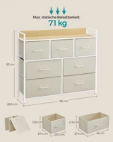 SONGMICS 7 ящиков промышленный стиль металлическая рамка комод — изображение 3