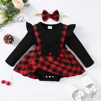 Winter  Newborn Infant Baby Girl Dress Lace Ruffle Sleeve Flower Girl Dress  Ribbed  Romper  Princess  Party Dresses 0-18 Months 6