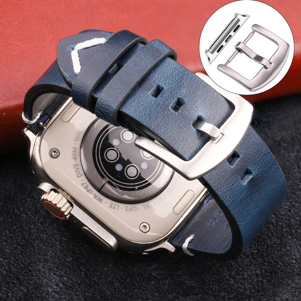 Handmade Vintage Leather Apple Watch Strap - Premium Accessories Watchband