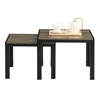 Nesting Coffee Table Set of 2, Square Modern Stacking Table with Wood Finish for Living Room, Oak Grey 5