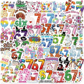 50 adesivi Six Seven, divertenti adesivi 6 7 in vinile impermeabile, regali per telefono, bottiglia d'acqua, bagagli, laptop, adulti e adolescenti