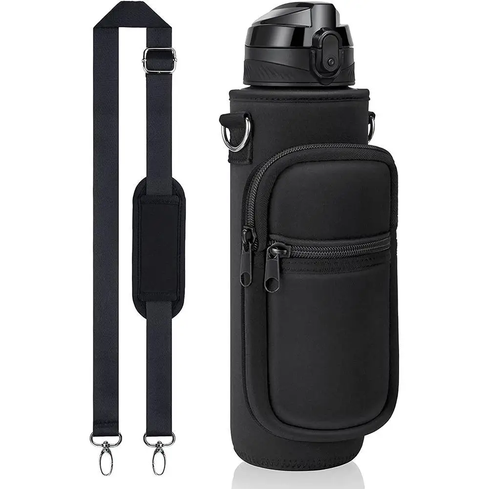 Porte bouteille isotherme bandoulière et double pochette