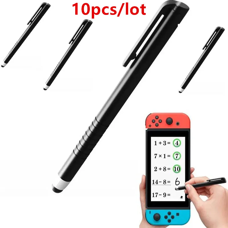 10 Pz/Lotto Penna Touch Screen Stilo Universale Per Nintendo Switch Ns Tablet Telefono Con Clip Penna Testa Penna In Silicone Ad Alta Sensibilità