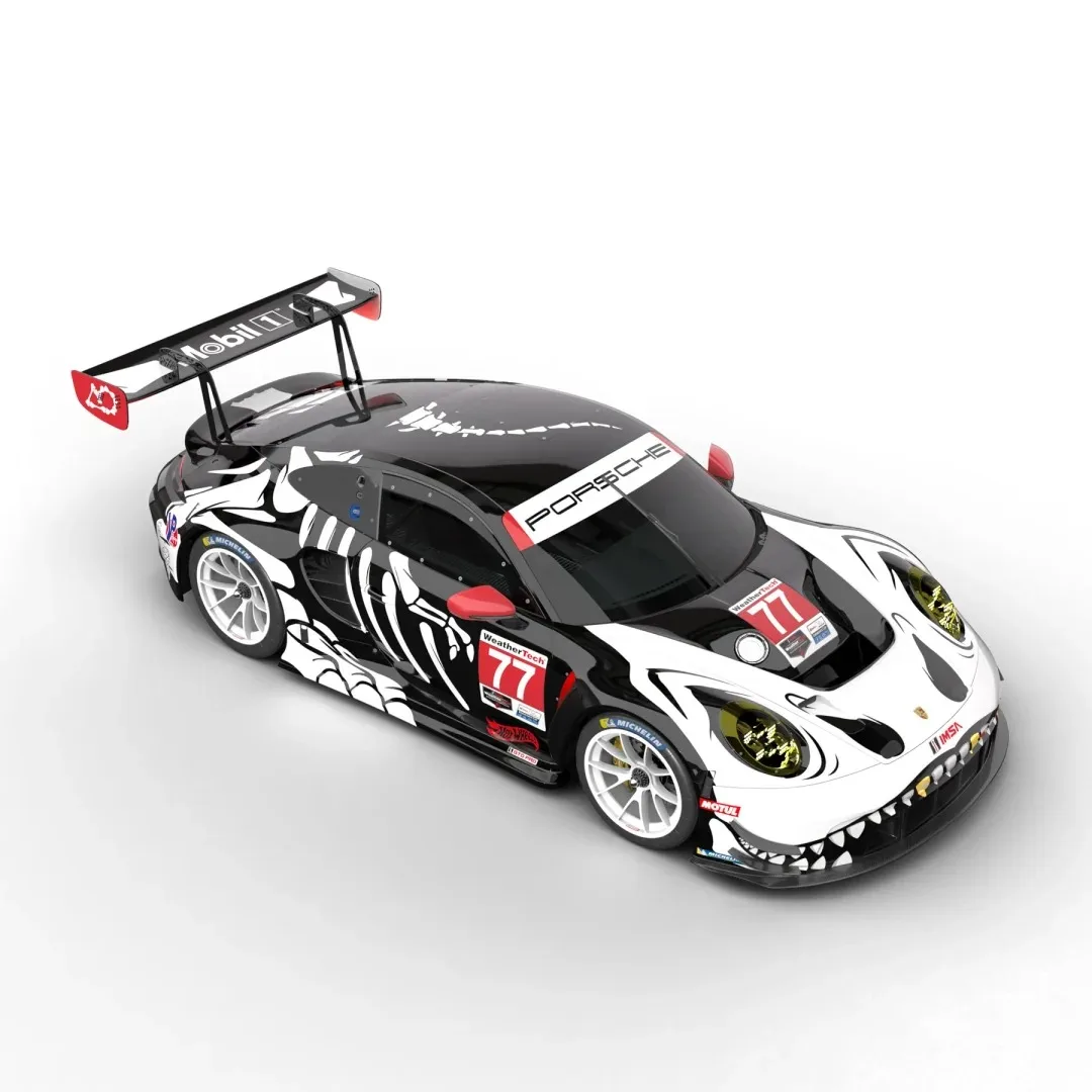 MINI GT 1:64 Skeleton Rexy Porsche 911 GT3 R #77 GTD PRO AO Racing