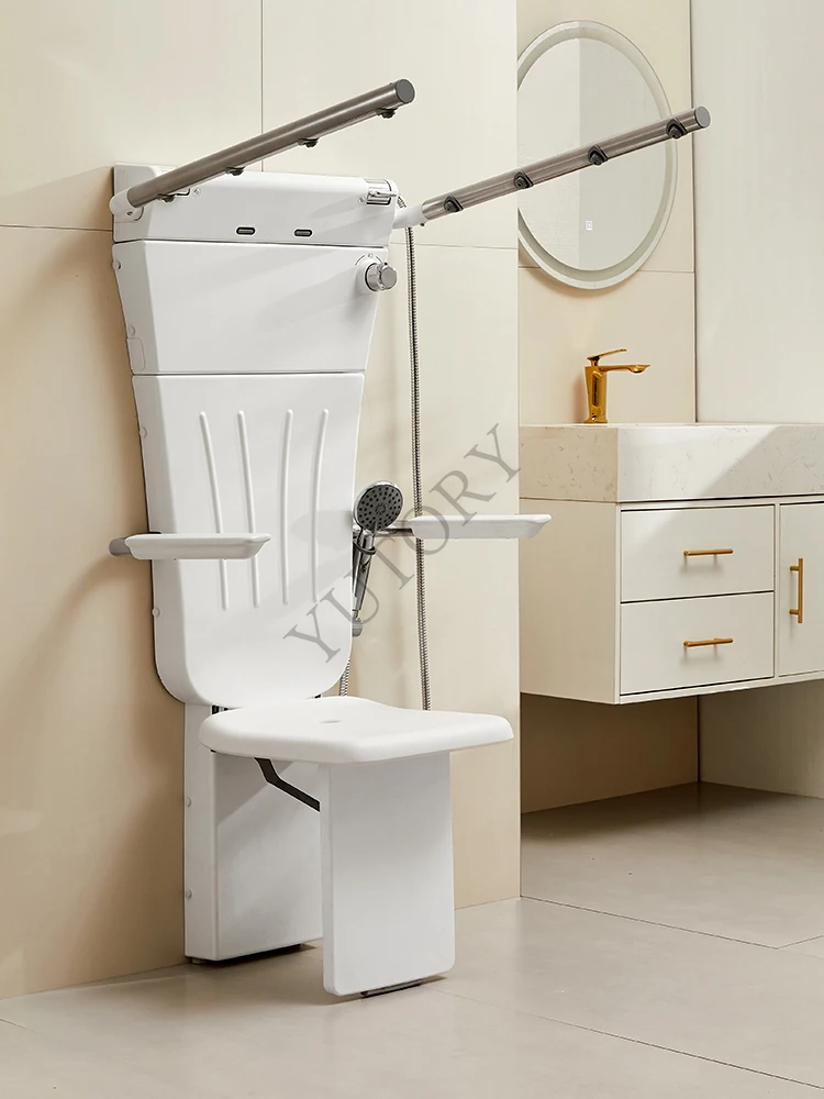 Sitting thermostatic shower Multifunctional wall-mounted seat shower Folding shower screen 5