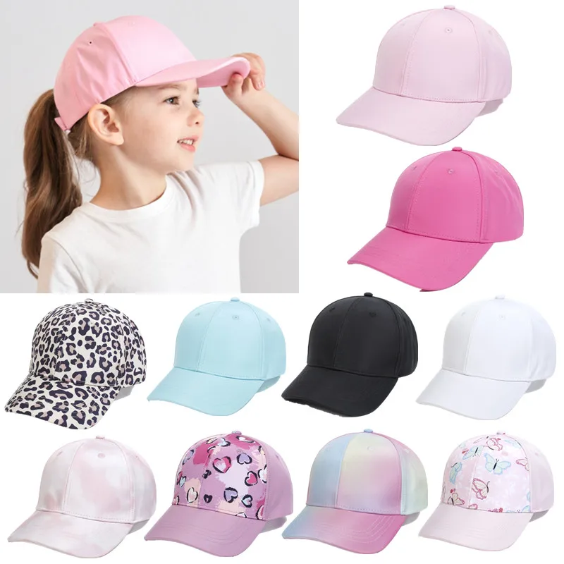 Baby Baseball Cap Girls Ponytail Baseball Cap Kids Wide Brimmed Sun Hat for 3-6T Boys Girls Summer Outdoor Sports Hat Bonnet