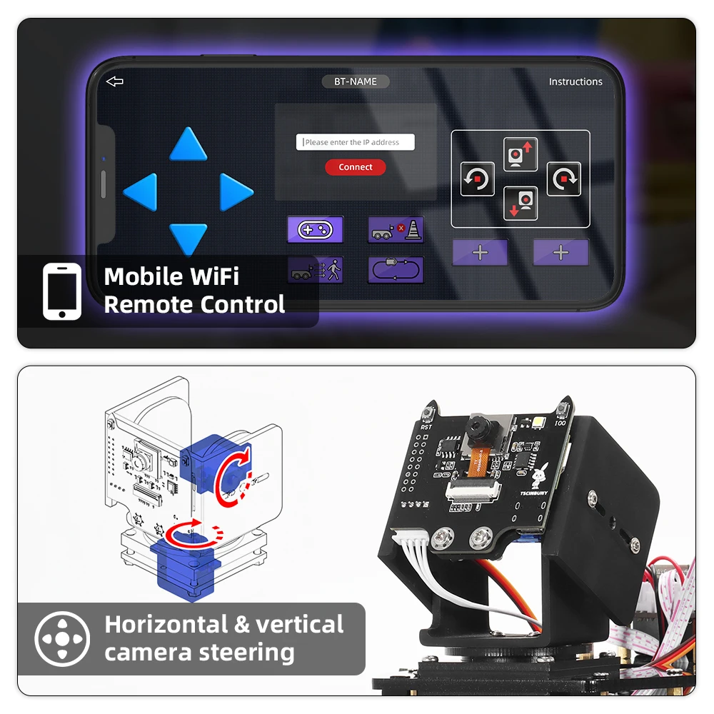Tscinbuny IoT Vision Robot Kit, ESP32 Camera & Wireless APP Control for Coding Beginners Arduino Automation Learning(No Battery) 2