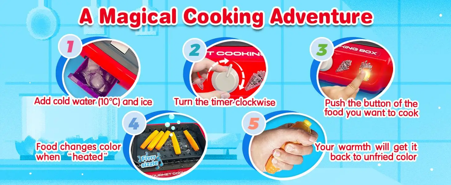 Color-Changing Pretend Fryer Toy Set